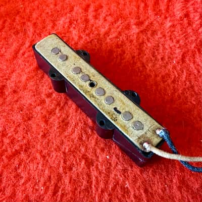 Fender Jazz bass bridge pickup c 1968 - Grey bottom cloth wire original vintage USA image 2