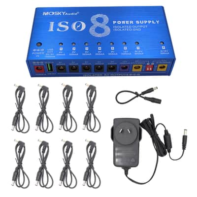 Mosky ISO-8 Guitar Effect Pedal Power Supply 8 Isolated DC Outputs/5V USB Output,price include the import duty for US buyer image 6