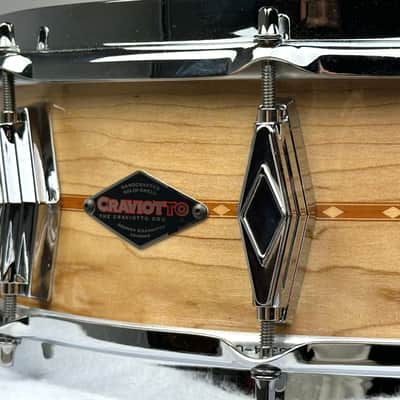 Craviotto 5x14" VIDEO Solid Maple Snare Drum - 2024 Gloss Maple w/ Mahogany Inlay image 5