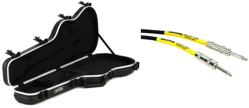 SKB 1SKB-FS-6 Shaped Standard Electric Guitar Case  Bundle with Pro Co EG-15 Excellines Straight to Straight Instrument Cable - 15 foot image 1