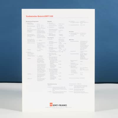 EMT 246 Digital Reverberator original brochure & price list image 2