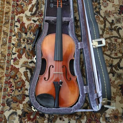 Vintage Full Sized Violin with Case and Bow 1970's image 1