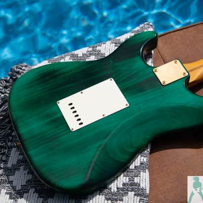 1993 Fender ST57G-65 '57 Stratocaster Reissue - Translucent Green w Gold Hardware - Made in Japan (FujiGen) Pro Set Up w Perfect Frets/Action/Intonation! image 4