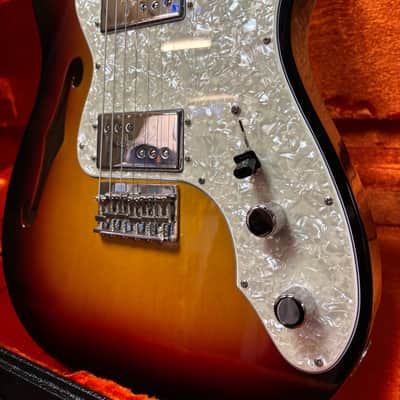 2024 Fender American Vintage II 1972 Tele Thinline 3-Color Sunburst w/case image 3