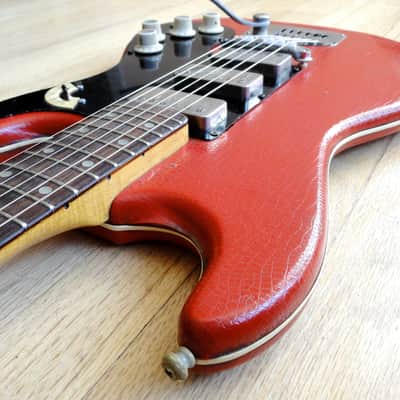 1964 Hofner 173 Vintage Electric Guitar Red Croc Selmer Super 3 w/ 510 Pickups image 10