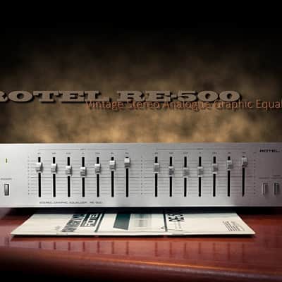Rotel RE-500 1983 Silver Rare Vintage Stereo Graphic Analog Equalizer image 1