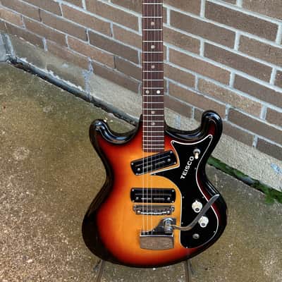1968  Teisco V2 Sunburst . Very cool MIJ guitar Mezurashi (rare) image 1