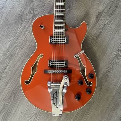 Ibanez AGR63 Hollow Body Electric guitar w/ Bigsby, Vibramate & Gigbag - Gretsch Orange - Gibson wiring harness UPGRADE image 1