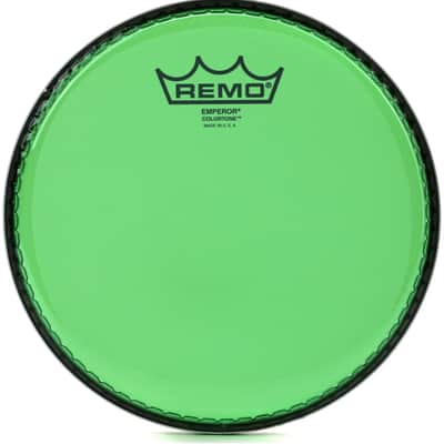 Remo Emperor Colortone Green Drumhead - 8 inch image 1