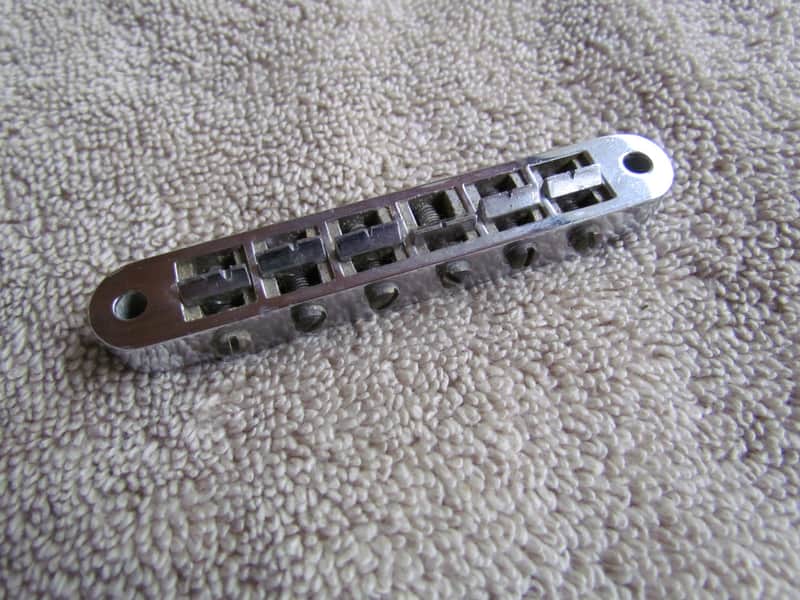Schaller Tune O Matic Style Bridge Made In Germany Schaller Nashville Style Bridge 90's  Era Chrome image 1