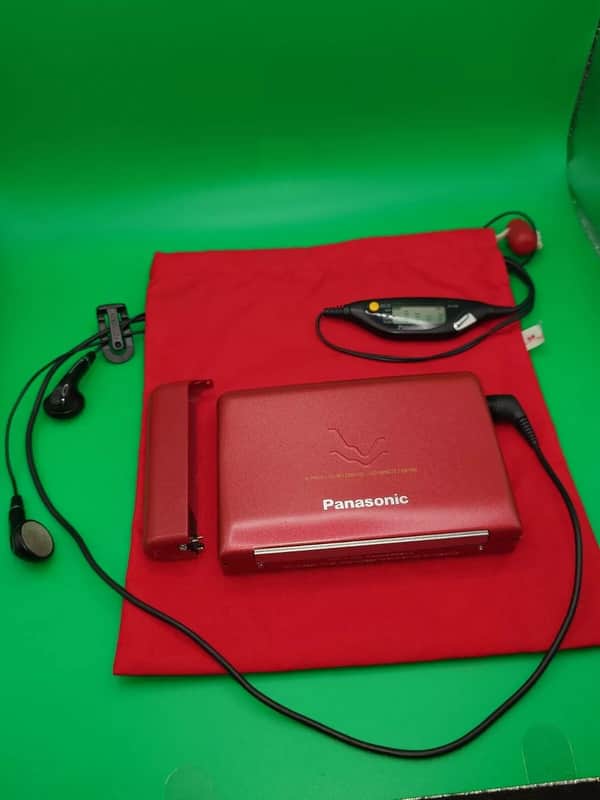 Very Rare Red Panasonic cassette player RQ-S60 Complete Battery Adapter & Remote image 1