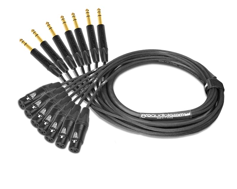 Premium 7 Channel Mogami 2932 Snake | Neutrik Gold XLR-F to TRS | Black | 100 Feet image 1