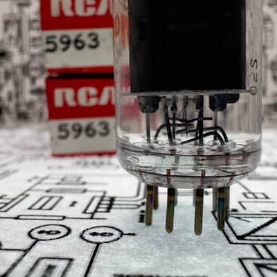 RCA 5963 12AU 7 Black Plate Matched Pair - NOS Vintage Vacuum Tubes - Industrial 12AU7 ECC82 Equivalent - Made in USA image 8