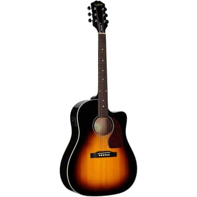 Epiphone J-45 Studio EC Acoustic-Electric Guitar (with Gig Bag) image 7