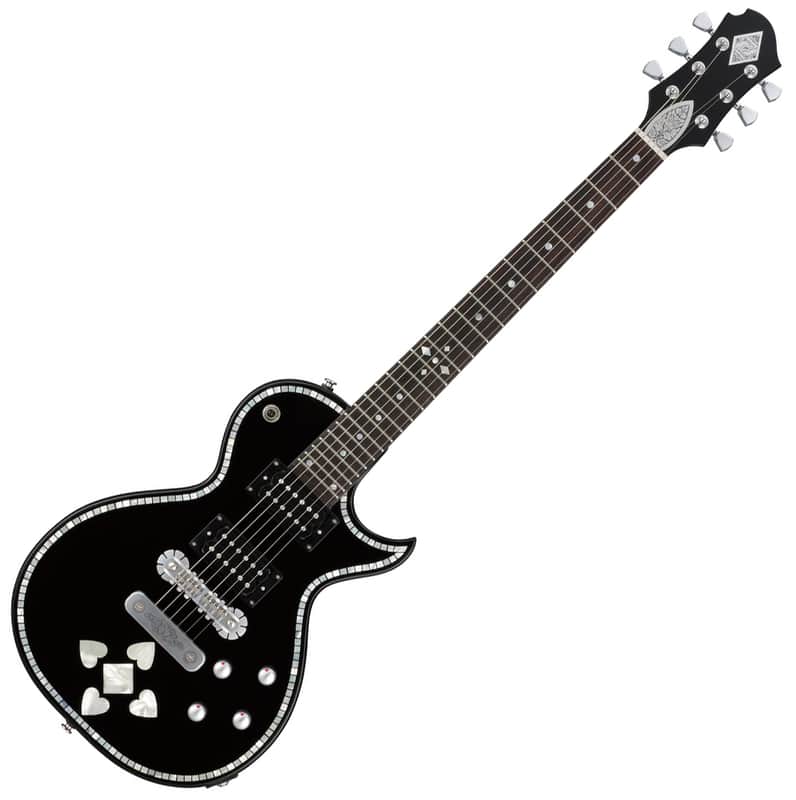 Zemaitis SUA 201 Heart Single Cutaway Mother of Pearl Black Electric Guitar LP Style image 1
