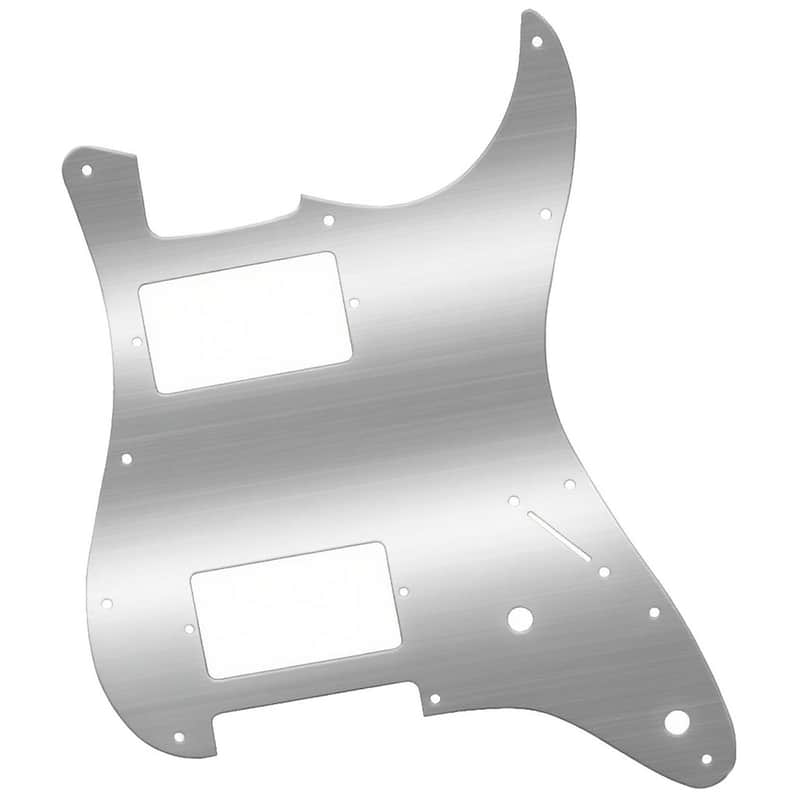 HH Metal Guitar Pickguard 11 Hole with Covered Humbucker 2-Pot Layout - for Fender Squier Strat Style Electric Guitar Stainless Steel image 1
