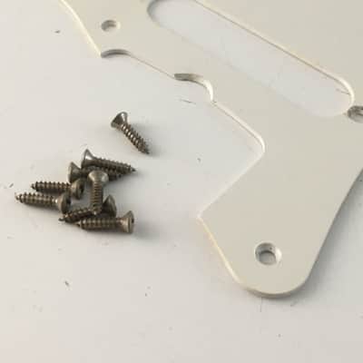 1990s Vintage 1-ply 50s Fender USA Guitar Natural Relic American Strat Pickguard Off White image 11
