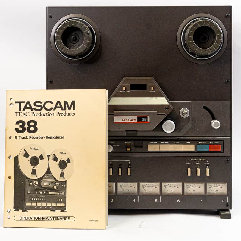 TASCAM 38 1/2" 8-Track Reel-to-Reel Tape Recorder with Manual – Serviced