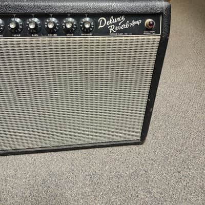 Vintage 1965 Fender Deluxe Reverb Combo Amp - Black Panel AB763 Circuit w/ Footswitch image 2