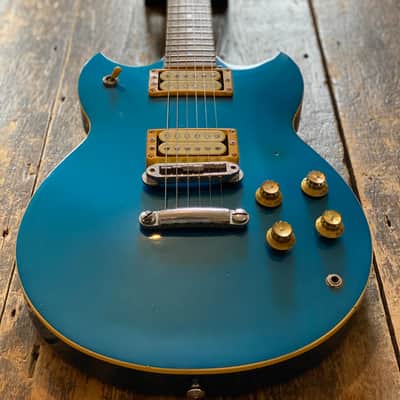 Vintage 1982 Japanese Yamaha SG800s Factory Metallic Blue w/ Vintage Leatherette Case image 2