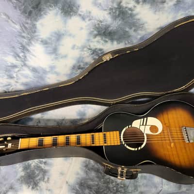 1960's Kay Musical Note Faux Tiger Stripe Parlor Student Guitar Pro Setup Original Soft Shell Case image 14