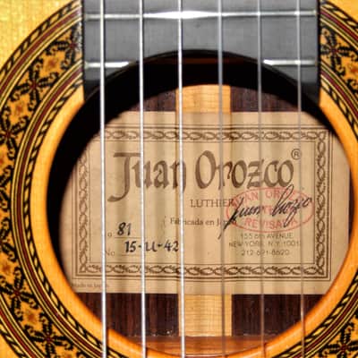 RARITY - JUAN OROZCO 15U42 1981 -  WORLD CLASS CLASSICAL CONCERT GUITAR - SPRUCE/BRAZILIAN ROSEWOOD image 4