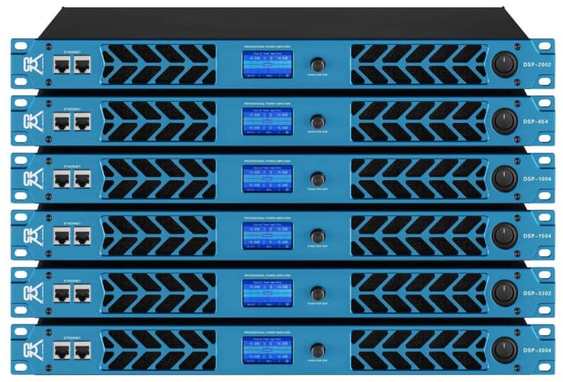 1X CVR Audio DSP-654 BLUE Professional Amplifier 1 Space 650 Watts x 4 at 8-Ohm image 1