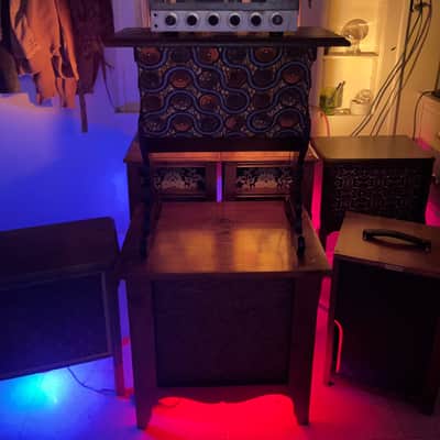 Rotary Connection Wild 1x10 guitar speaker cabinet on legs! Semi closed. Real wood. Lights up. Vintage CTS 10” Alnico speaker. One of a kind / one off. 2026 - Wood image 16