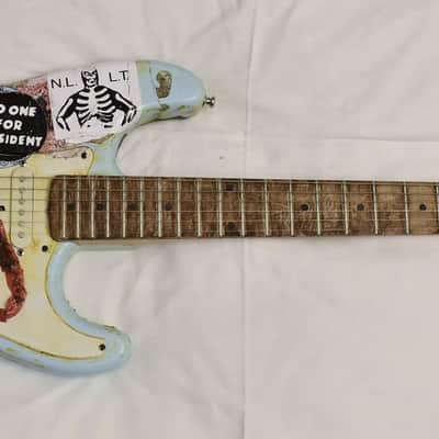 Billie Joe Armstrong Blue Electric Guitar BJ Replica Relic and Gig Bag Green Day image 2