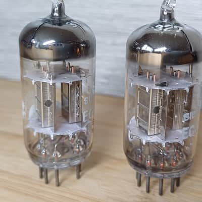 Superb ultra rare SIEMENS 12AU7 ecc82 SILVER PLATE matched pair very strong, fully tested Superb sounding tubes ! image 6