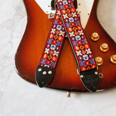 Vintage 70s Ruby 'Woodstock' Guitar Strap Replica image 4