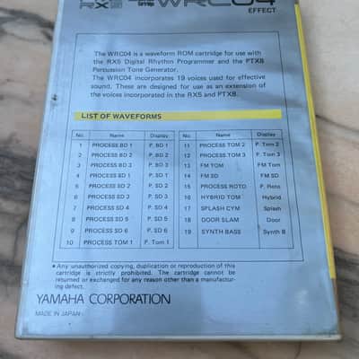 Yamaha RX5 WRC04 ROM Waveform Cartridge image 4