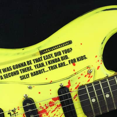 Custom Painted and Upgraded Fender Squier Strat CXS Series Custom  Aged and Worn With Graphics And Matching Headstock image 8