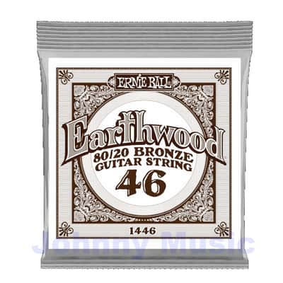 .046" Earthwood 80/20 Bronze Wound Over Brass-Plated High-Carbon Steel Hex-Core Acoustic Guitar Single String image 1