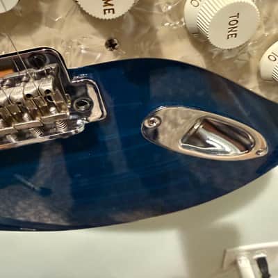 Don Grosh Bent top electric guitar hand made in the USA ohsc aged lake placid blue Trans blue image 7