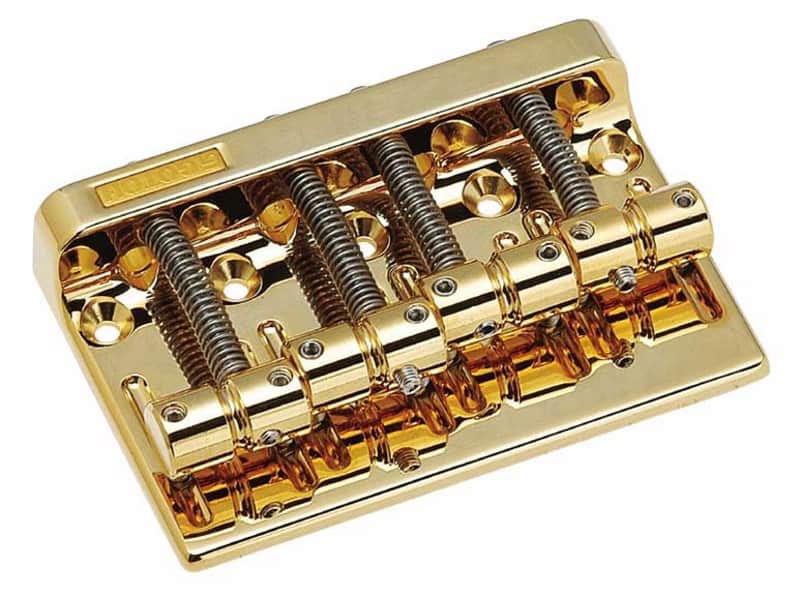 Gotoh 201B-4 Bass Bridge, 2-1/4" Spacing, GOLD image 1