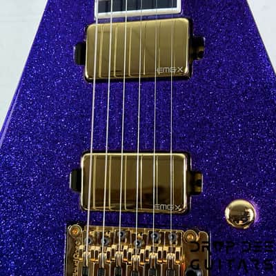 ESP USA V-II FR Electric Guitar w/ Case - Purple Sparkle image 7