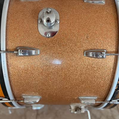 Vintage Ludwig 22 x 14 Bass Drum 1960s - Champagne Sparkle w/ New Heads image 7