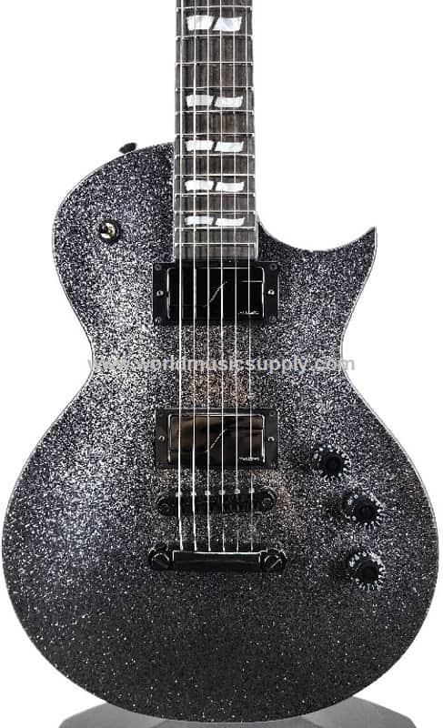 ESP ESP USA Custom Eclipse w/Fishman Fluence Black HW w/Case-Black Sparkle-Serial#: US25442