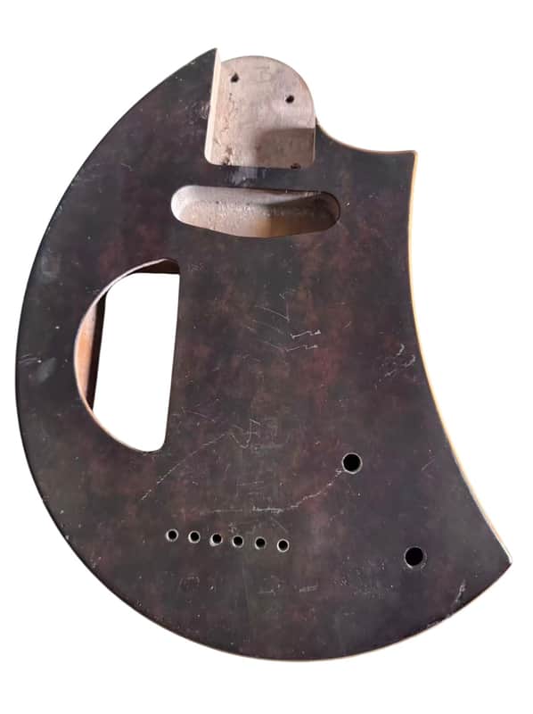 Brown Crescent Shaped Guitar Mini Body DIY Project image 1