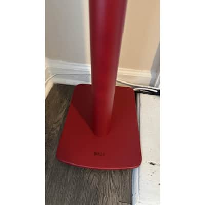 KEF LS50 Wireless II Active Bookshelf Speakers Pair 2021 Red & S2 OEM Stands image 8