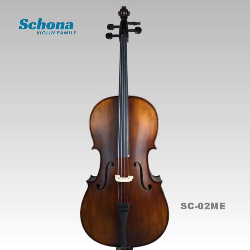 SCHONA SC-02ME Matte Entry Level Tiger Grain Maple Back/Sides Spruce Top Handmade Cello 4/4 Size Exam Practice Solo Performance image 1