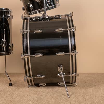 1970s Slingerland Black Chrome Drum Set 14x24 9x13 and 16x16 image 9