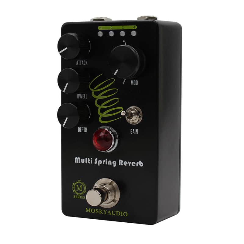 New MOSKYaudio Multi Spring Reverb Guitar Bass Effect Pedal 4 Models DC 9V image 1