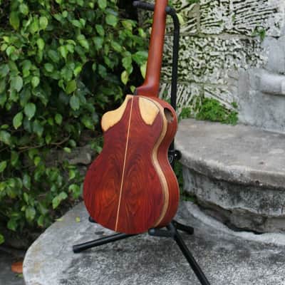 Custom Handmade Solid Cocobolo Rosewood Baritone Ukulele w/t Cutaway image 4