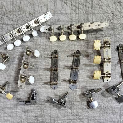 Pile of Vintage RARE 1960's Harmony Silvertone Kay Waverly Teisco Kluson 3x3 and 6 on a plate Guitar Tuners Luthier Parts #2 image 1