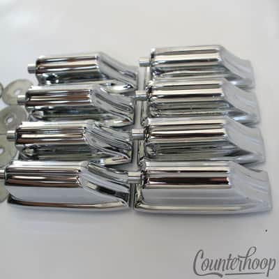 *Rogers 8x Beavertail Bass Drum Lugs+Felt Chrome Cleveland Holiday Vintage 60s* image 3