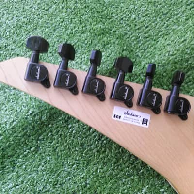 Jackson JS30 Super Strat Archtop 24 Jumbo Frets Sharktooth Inlay Dual Humbucker Tremolo Midel Vintage Style Big Block Strandard Trem Factory Original Satin Black image 8
