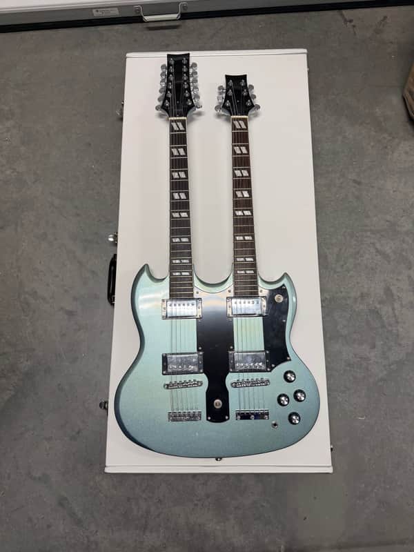 Brandon’s Custom Shop Double Neck 12/6 - Aqua Green image 1