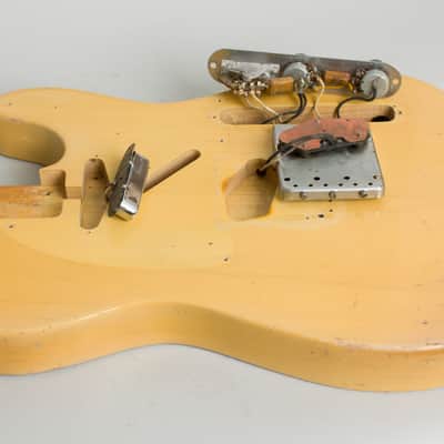 Fender Telecaster Solid Body Electric Guitar (1952), ser. #0691, original brown hard shell case. image 15